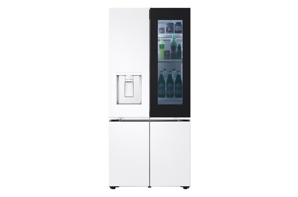 [Subscribe] 612l French Door Fridge with InstaView & Water Dispenser in White Glass Finish